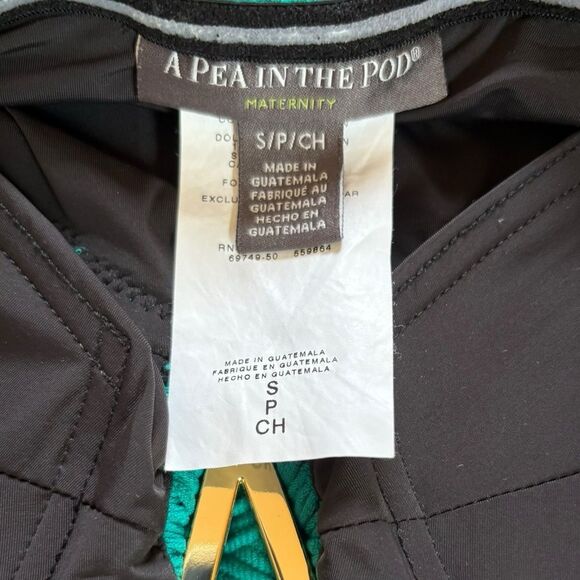 A Pea in the Pod Maternity One Piece Swimsuit Strapless Womens Size Small Teal - Picture 7 of 10